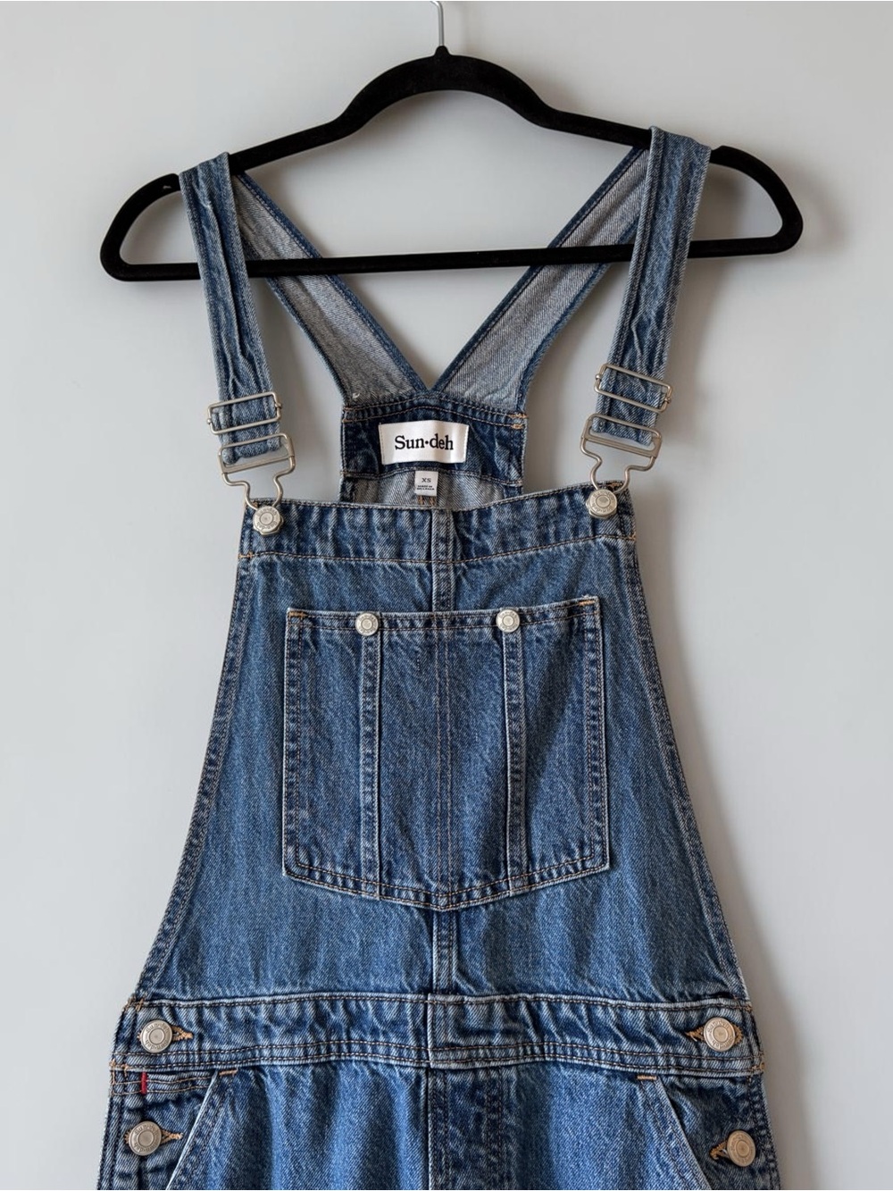 Sunday Best Overheard Denim Overalls Size XS Utility Workwear Streetwear Casual - Picture 8 of 11